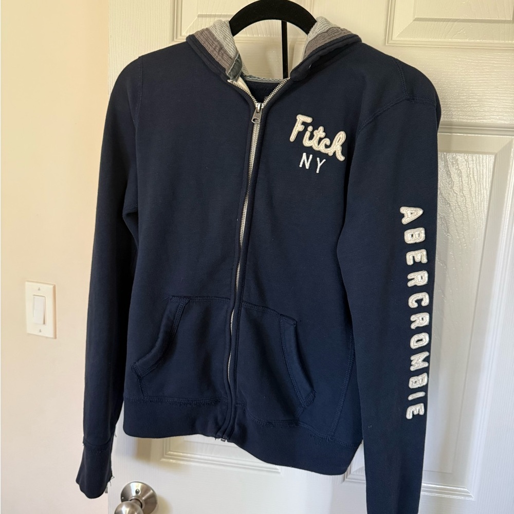 Abercrombie & Fitch Dark Blue Fleece Jacket